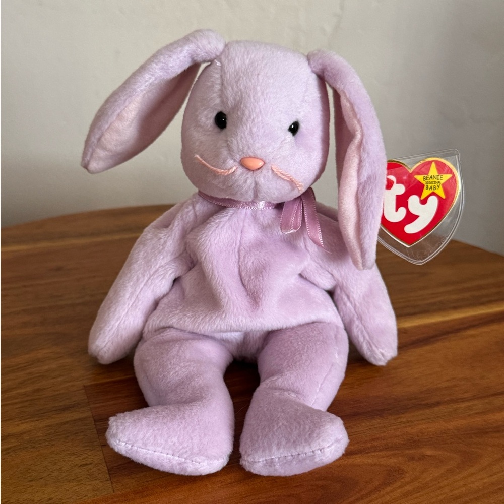 Ty Beanie Baby 1996 Floppity the Bunny - Purple/Lilac Easter Rabbit